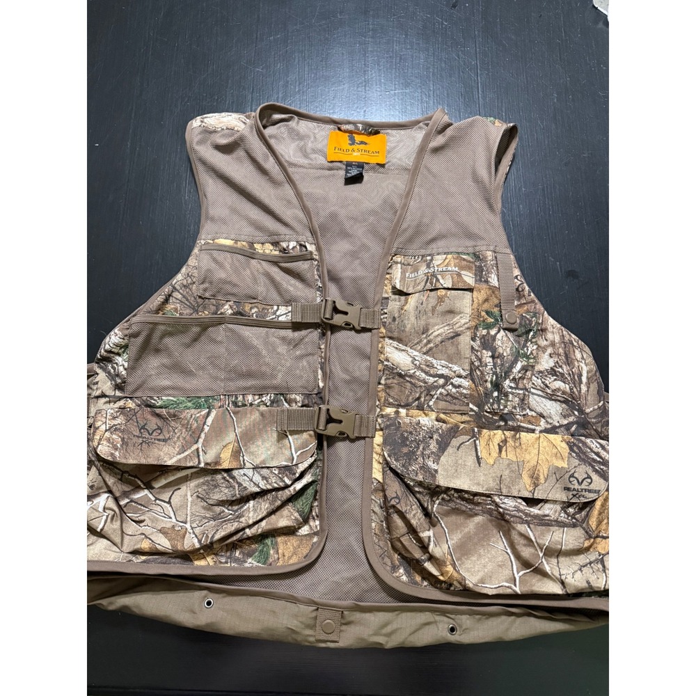 Field & Stream Mens Realtree Xtra Camo Mesh Hunting Vest Brown M/L